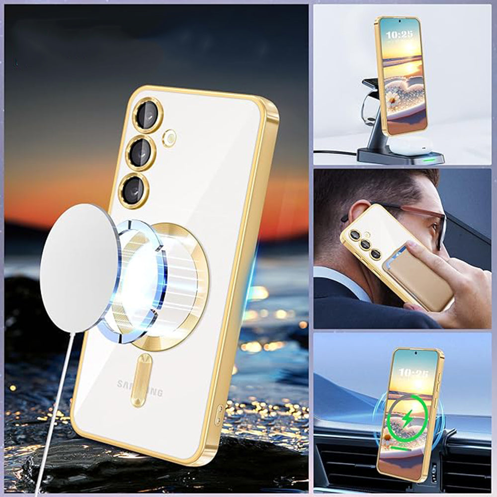 MagSafe-etui til Samsung Galaxy S24 S921, Techsuit, Luxury Crystal, Sort
