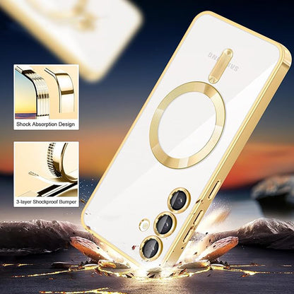 MagSafe-etui til Samsung Galaxy S24 S921, Techsuit, Luxury Crystal, Sort