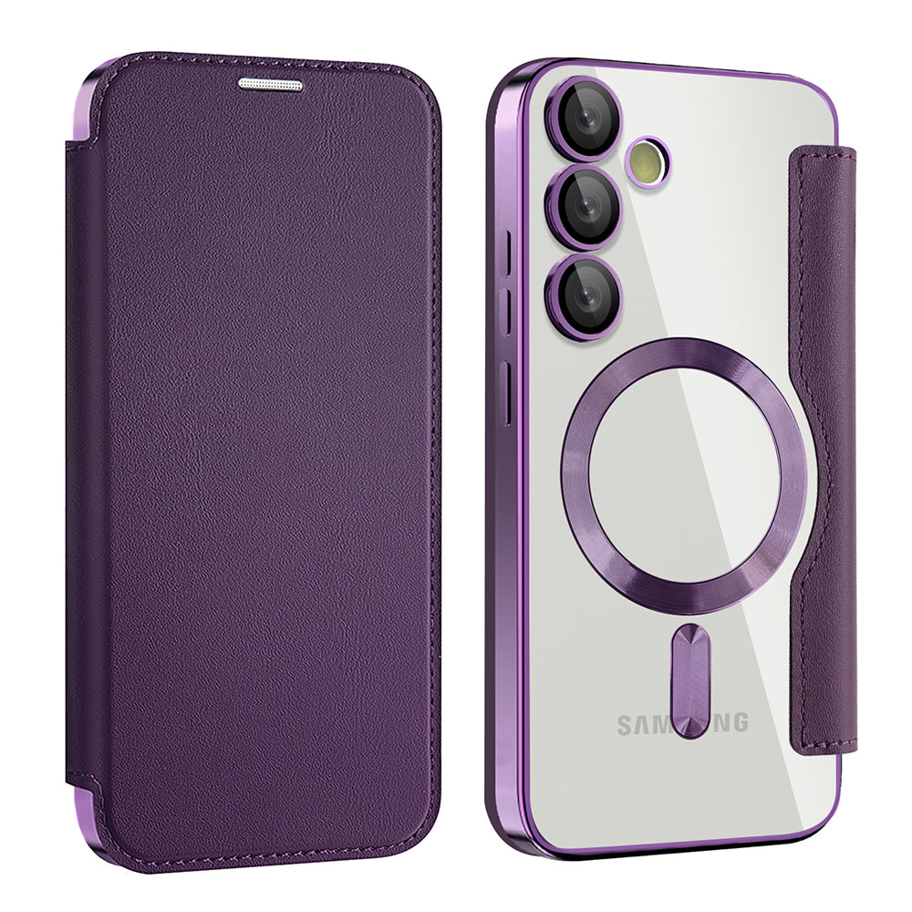 MagSafe-etui til Samsung Galaxy S24 S921, Techsuit, SmartMag Book, Lilla