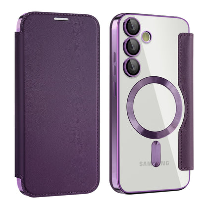 MagSafe-etui til Samsung Galaxy S24 S921, Techsuit, SmartMag Book, Lilla
