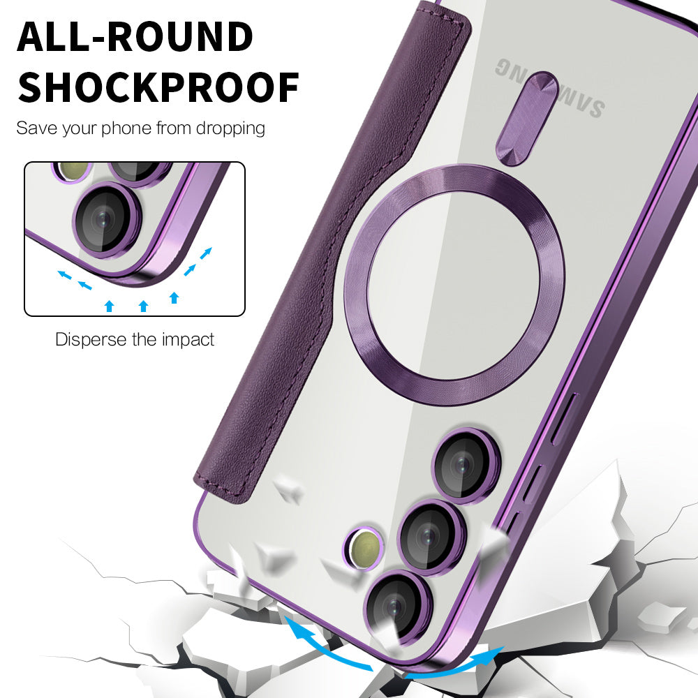 MagSafe-etui til Samsung Galaxy S24 S921, Techsuit, SmartMag Book, Lilla