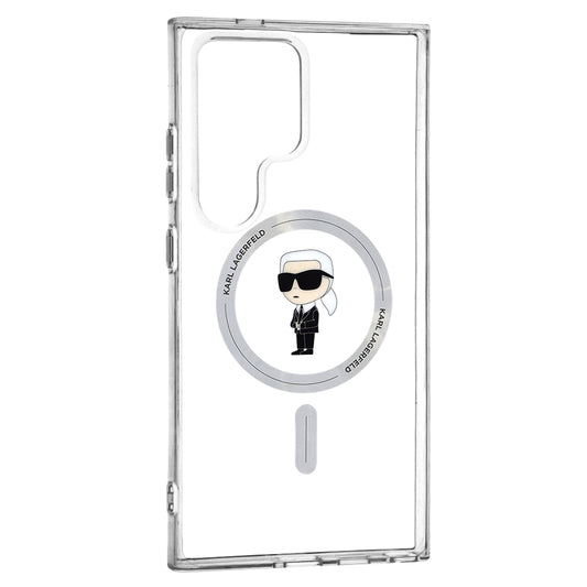 MagSafe Case for Samsung Galaxy S24 Ultra S928, Karl Lagerfeld, IML Ikonik Karl, Transparent