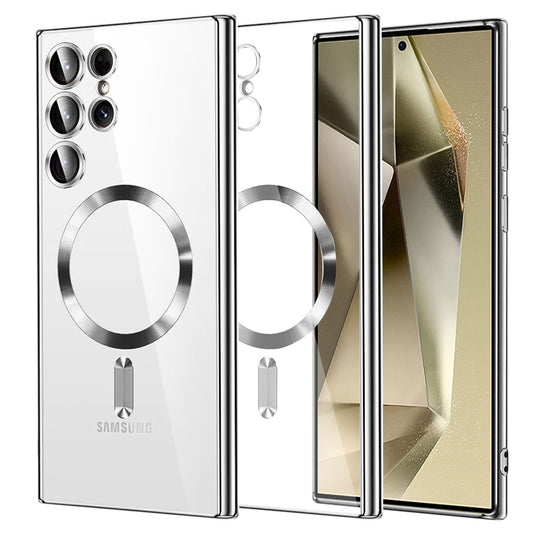 MagSafe-etui til Samsung Galaxy S24 Ultra S928, Techsuit, Luxury Crystal, Sølv