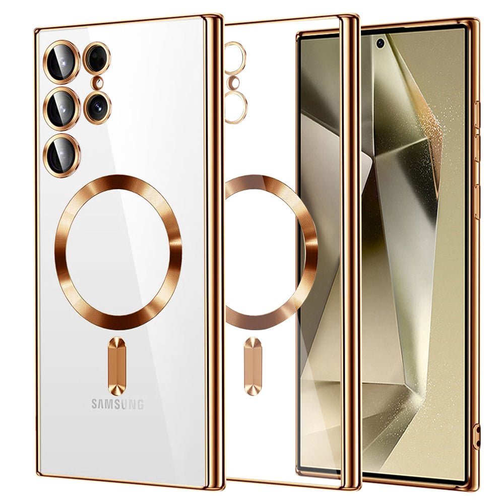 MagSafe-etui til Samsung Galaxy S24 Ultra S928, Techsuit, Luxury Crystal, Guld