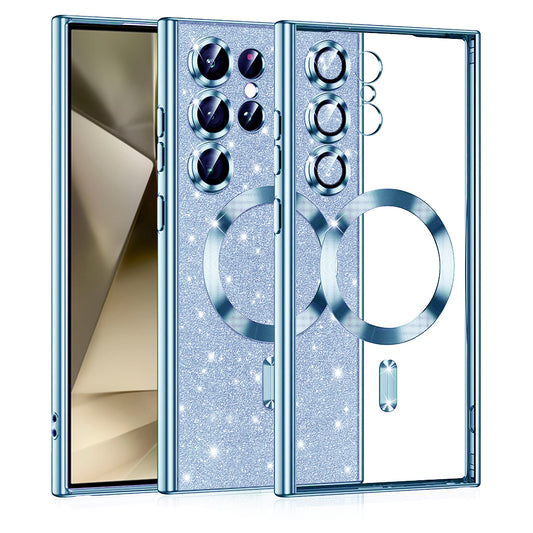 MagSafe-etui til Samsung Galaxy S24 Ultra S928, Techsuit, Luxury Glitter, Bleu