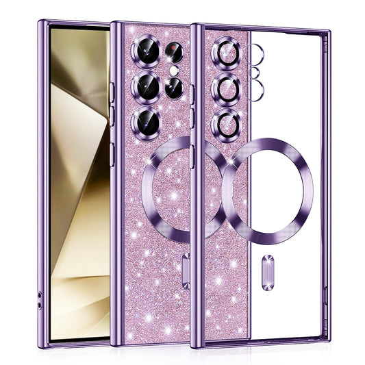 MagSafe-etui til Samsung Galaxy S24 Ultra S928, Techsuit, Luxury Glitter, Lys lilla