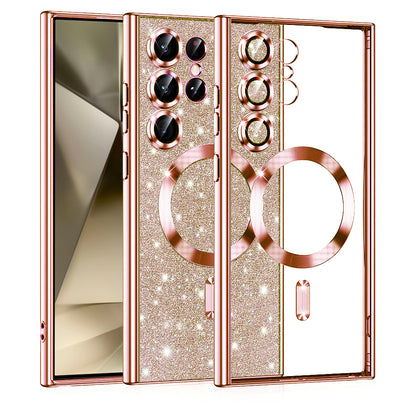 MagSafe-etui til Samsung Galaxy S24 Ultra S928, Techsuit, Luxury Glitter, Lyserød Guld