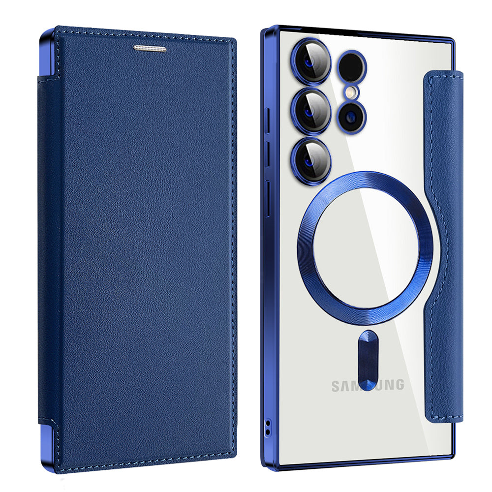 MagSafe Case for Samsung Galaxy S24 Ultra S928, Techsuit, SmartMag Book, Blue