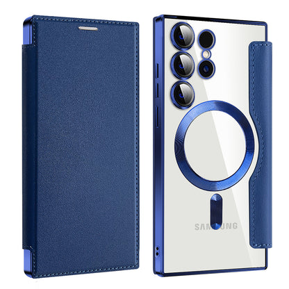 MagSafe Case for Samsung Galaxy S24 Ultra S928, Techsuit, SmartMag Book, Blue
