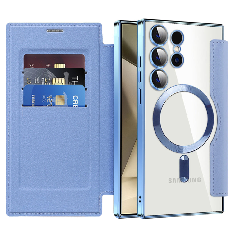 MagSafe Case for Samsung Galaxy S24 Ultra S928, Techsuit, SmartMag Book, Blue