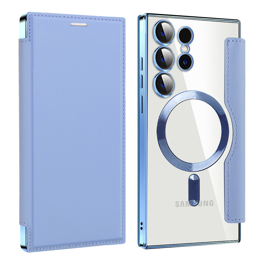 MagSafe Case for Samsung Galaxy S24 Ultra S928, Techsuit, SmartMag Book, Blue