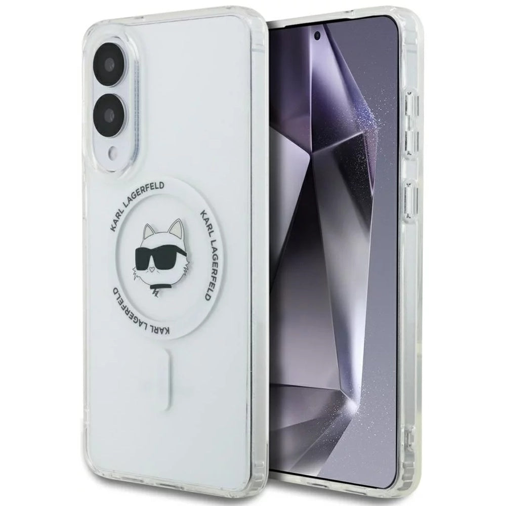 MagSafe cover til Samsung Galaxy S25 Edge S937, Karl Lagerfeld, IML Choupette's Head, Hvid