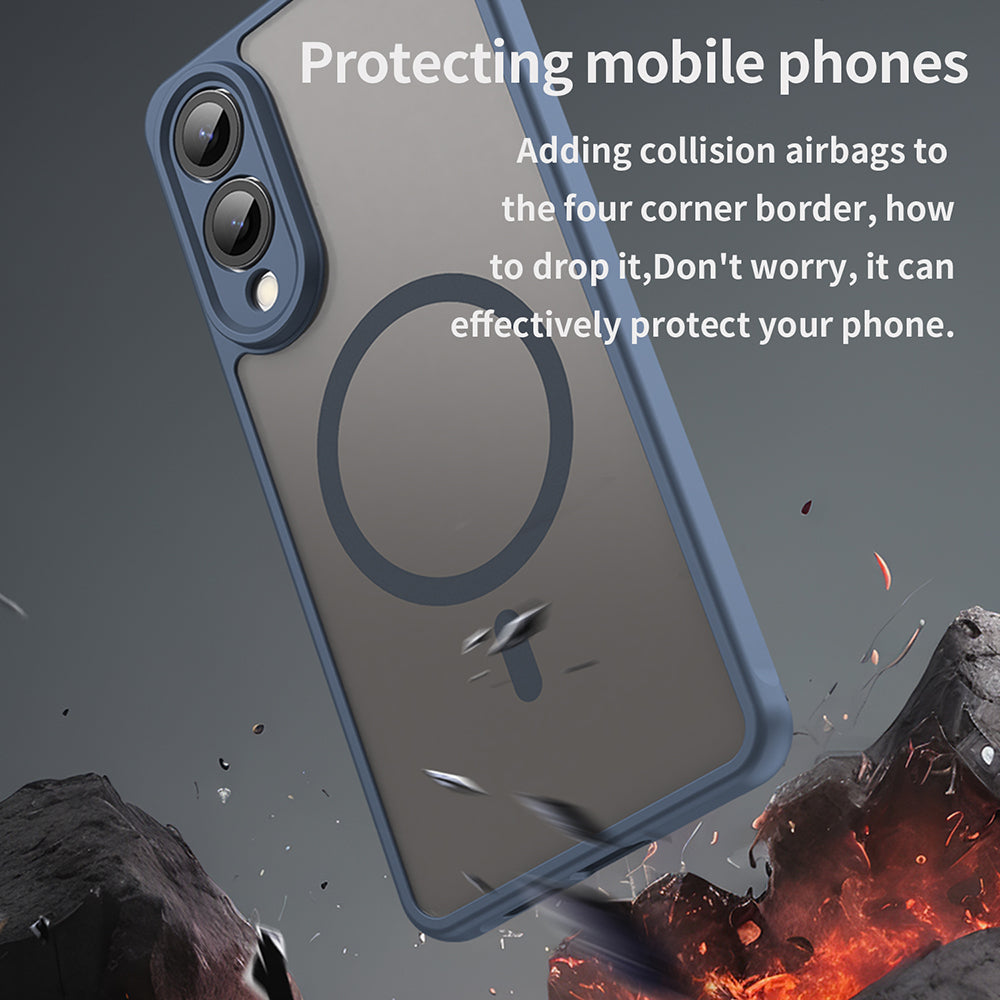 MagSafe-etui til Samsung Galaxy S25 Edge S937, Techsuit, HaloFrost II, Mørkeblå