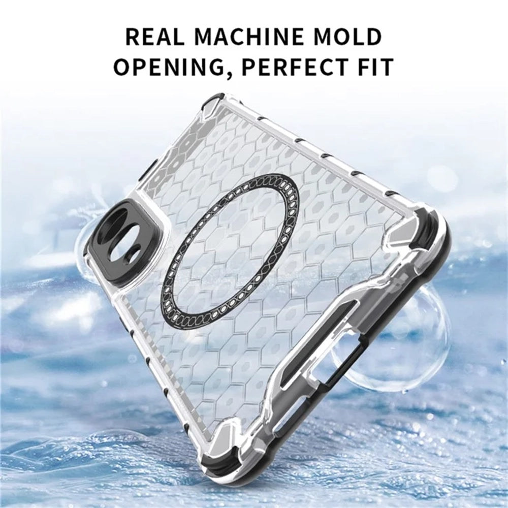 MagSafe Case for Samsung Galaxy S25 Edge S937, Techsuit, HoneyComb Shield, White