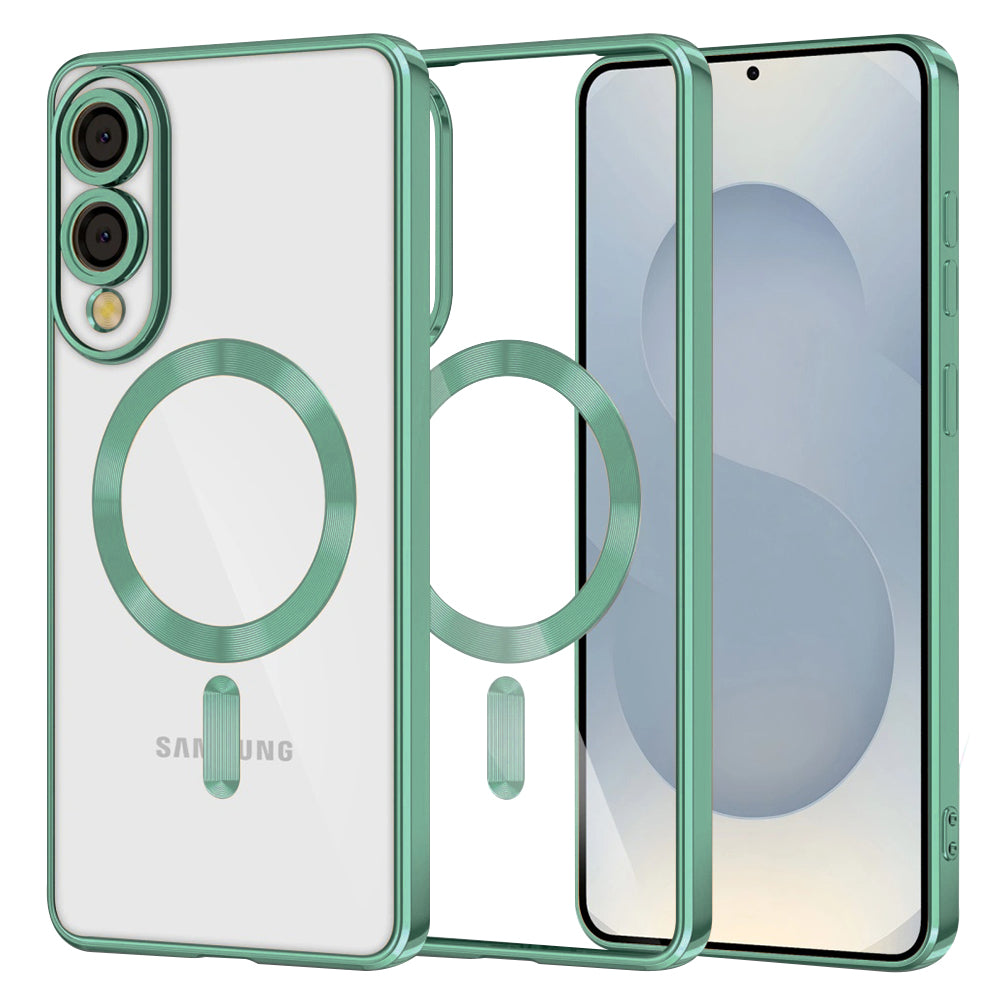 MagSafe-etui til Samsung Galaxy S25 Edge S937, Techsuit, Luxury Crystal, Lysegrøn