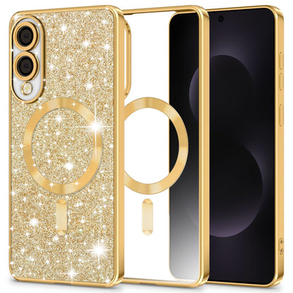 MagSafe-etui til Samsung Galaxy S25 Edge S937, Techsuit, Luxury Glitter, Guld
