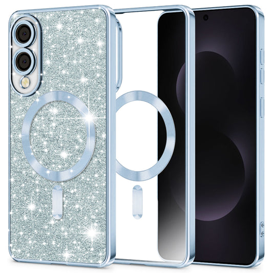 MagSafe-etui til Samsung Galaxy S25 Edge S937, Techsuit, Luxury Glitter, Bleu