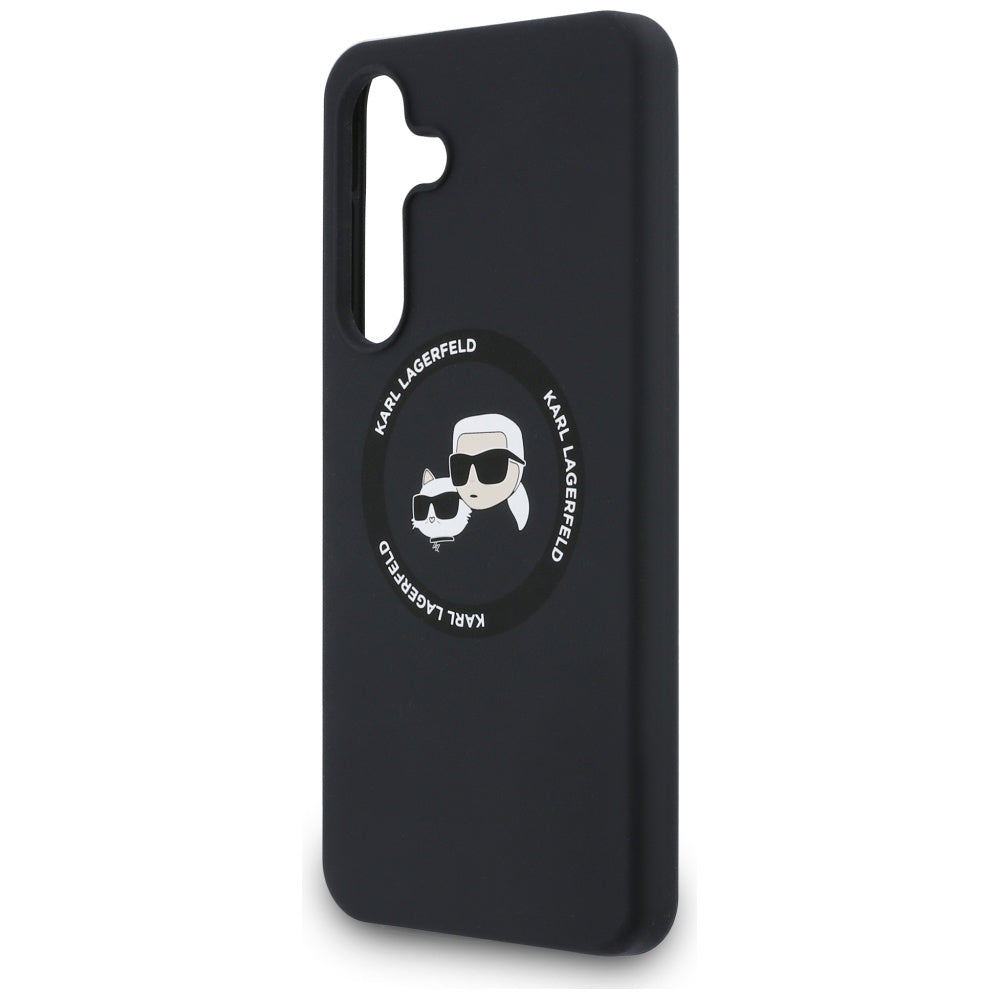 MagSafe cover til Samsung Galaxy S25 FE, Karl Lagerfeld, Silicone Karl & Choupette's Heads, Sort