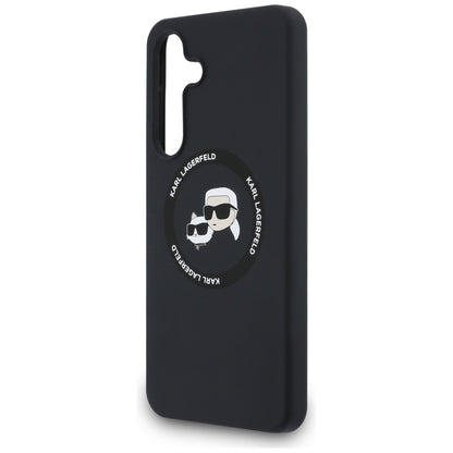 MagSafe cover til Samsung Galaxy S25 FE, Karl Lagerfeld, Silicone Karl & Choupette's Heads, Sort