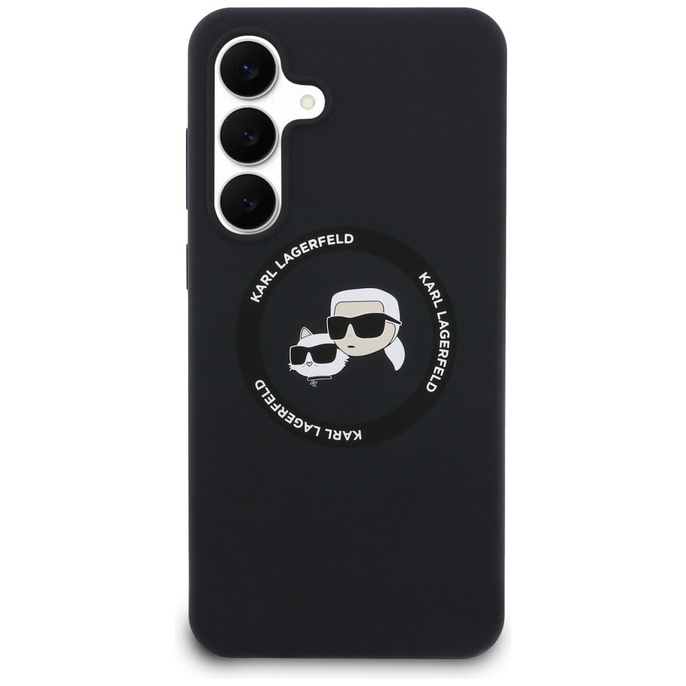 MagSafe cover til Samsung Galaxy S25 FE, Karl Lagerfeld, Silicone Karl & Choupette's Heads, Sort