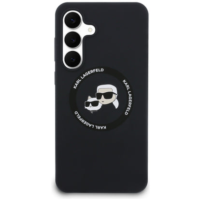 MagSafe cover til Samsung Galaxy S25 FE, Karl Lagerfeld, Silicone Karl & Choupette's Heads, Sort