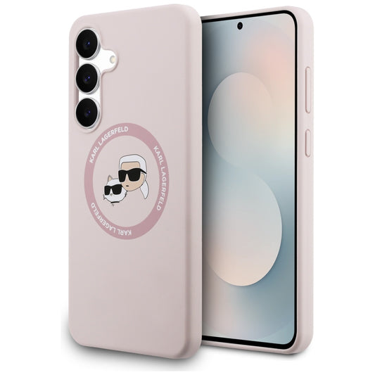 MagSafe cover til Samsung Galaxy S25 FE, Karl Lagerfeld, Silicone Karl & Choupette's Heads, Pink