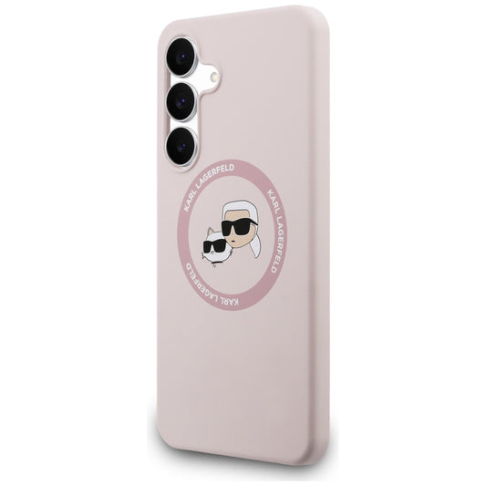 MagSafe cover til Samsung Galaxy S25 FE, Karl Lagerfeld, Silicone Karl & Choupette's Heads, Pink