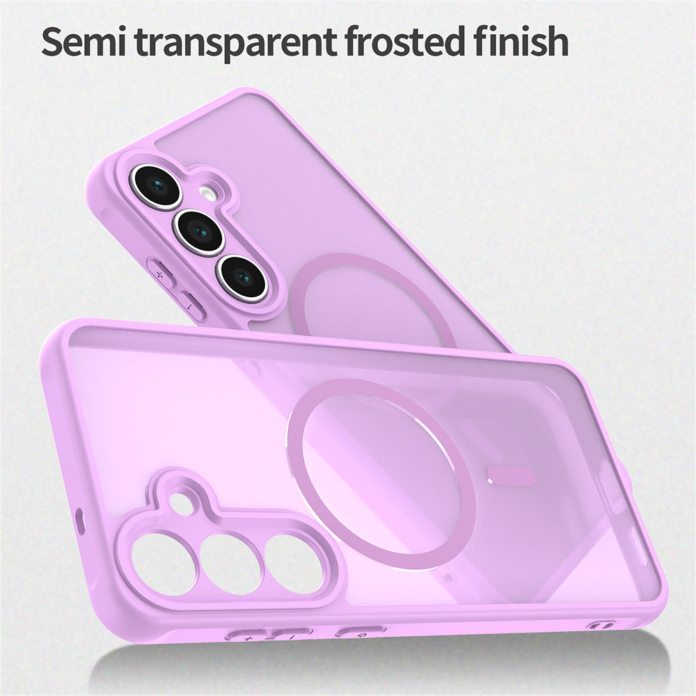 MagSafe-etui til Samsung Galaxy S25 FE, Techsuit, HaloFrost II, Lyserød
