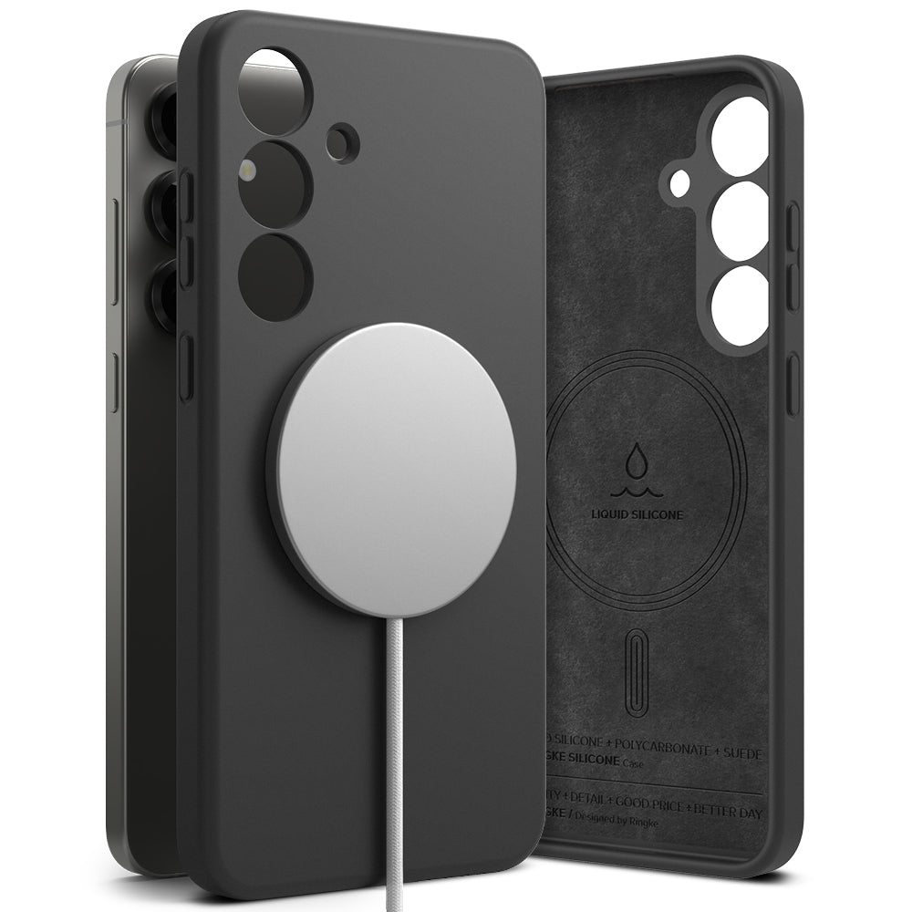 MagSafe cover til Samsung Galaxy S25+ S936, Ringke, Silikone, Sort