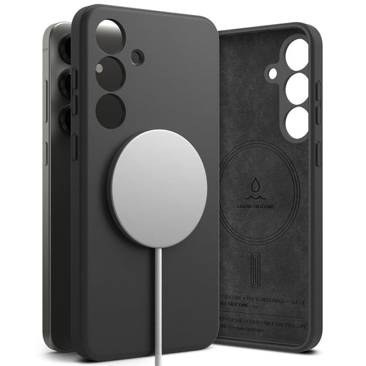 MagSafe cover til Samsung Galaxy S25+ S936, Ringke, Silikone, Sort