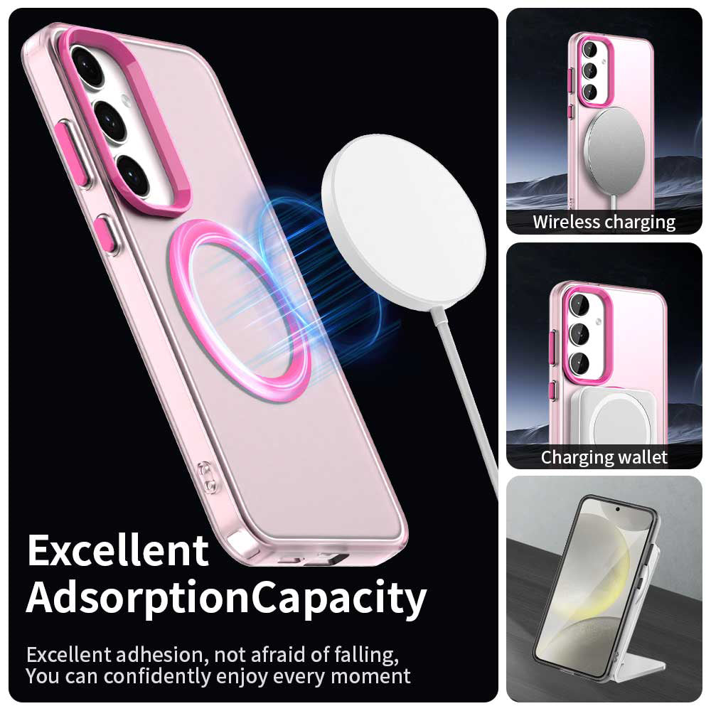 MagSafe-etui til Samsung Galaxy S25+ S936 / S24+ S926, Techsuit, CandyCase, Lyserød