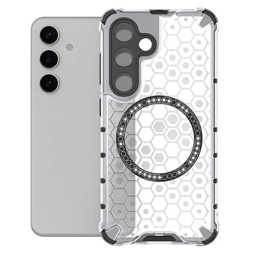 MagSafe Case for Samsung Galaxy S25+ S936, Techsuit, HoneyComb Shield, White
