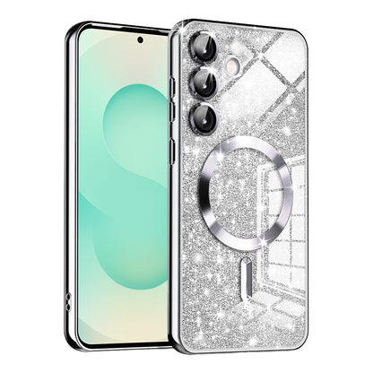 MagSafe-etui til Samsung Galaxy S25+ S936, Techsuit, Luxury Glitter, Sølv