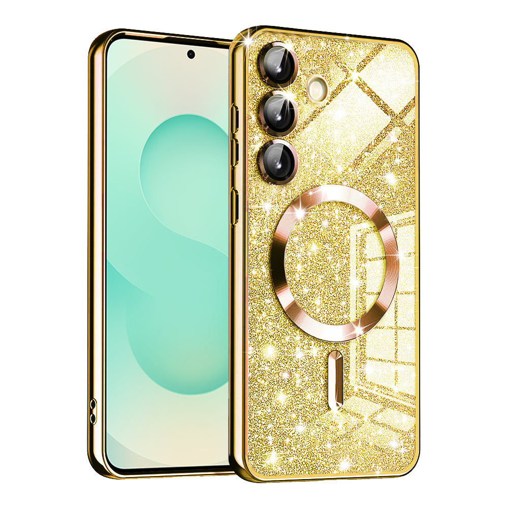 MagSafe-etui til Samsung Galaxy S25+ S936, Techsuit, Luxury Glitter, Guld