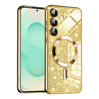 MagSafe-etui til Samsung Galaxy S25+ S936, Techsuit, Luxury Glitter, Guld