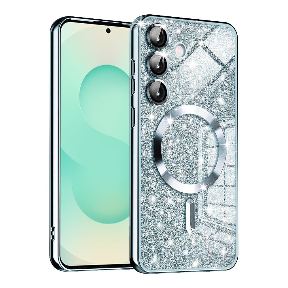 MagSafe-etui til Samsung Galaxy S25+ S936, Techsuit, Luxury Glitter, Blå