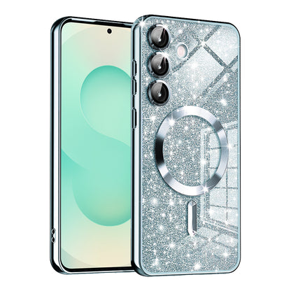 MagSafe-etui til Samsung Galaxy S25+ S936, Techsuit, Luxury Glitter, Blå