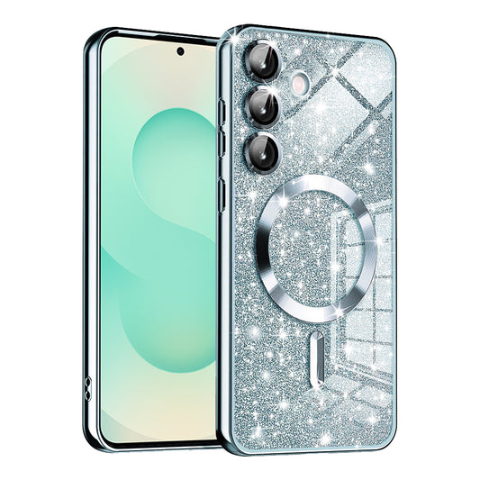 MagSafe-etui til Samsung Galaxy S25+ S936, Techsuit, Luxury Glitter, Blå