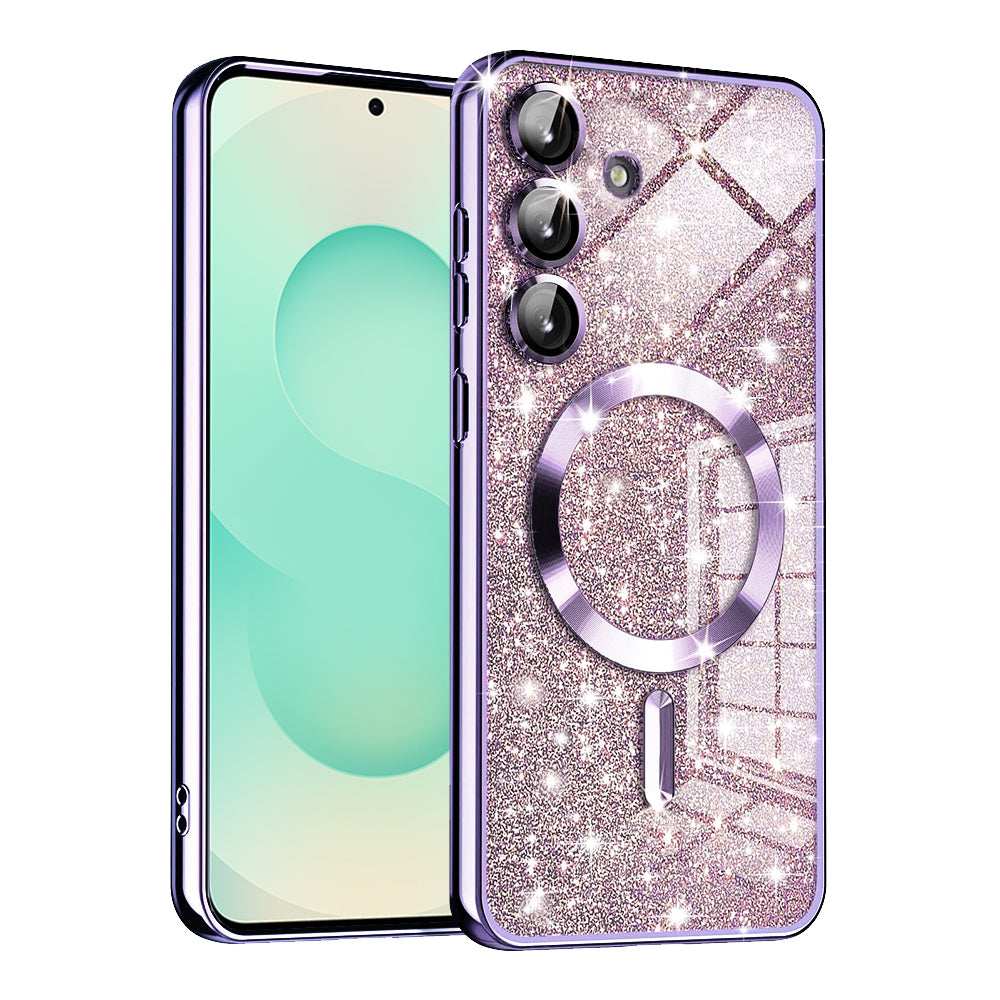 MagSafe-etui til Samsung Galaxy S25+ S936, Techsuit, Luxury Glitter, Lys lilla