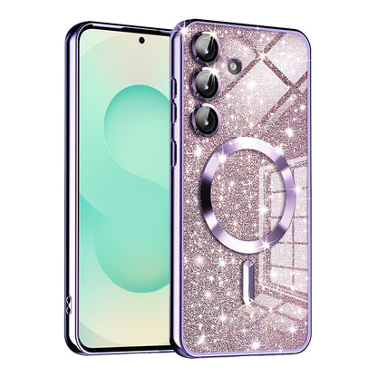 MagSafe-etui til Samsung Galaxy S25+ S936, Techsuit, Luxury Glitter, Lys lilla