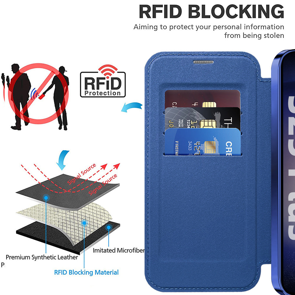 MagSafe Case for Samsung Galaxy S25+ S936, Techsuit, SmartMag Book, Blue