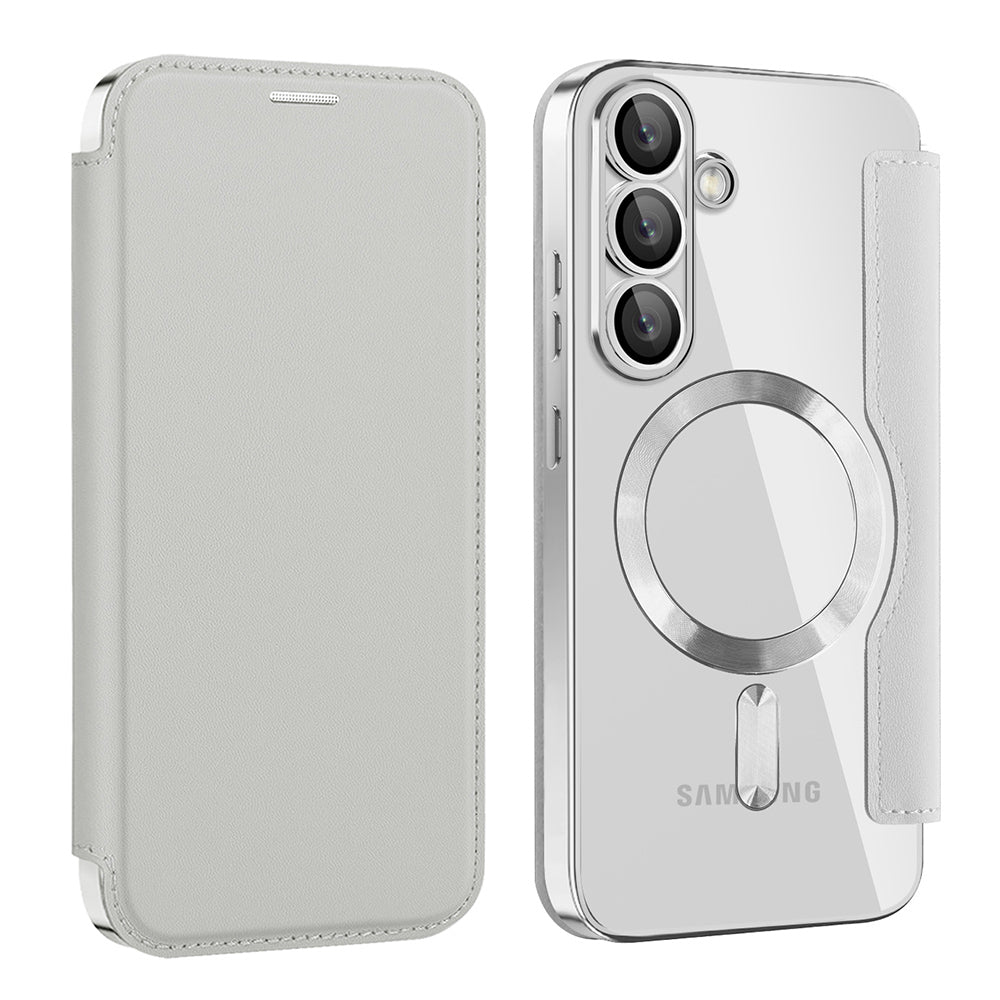 MagSafe-etui til Samsung Galaxy S25+ S936, Techsuit, SmartMag Book, Grå
