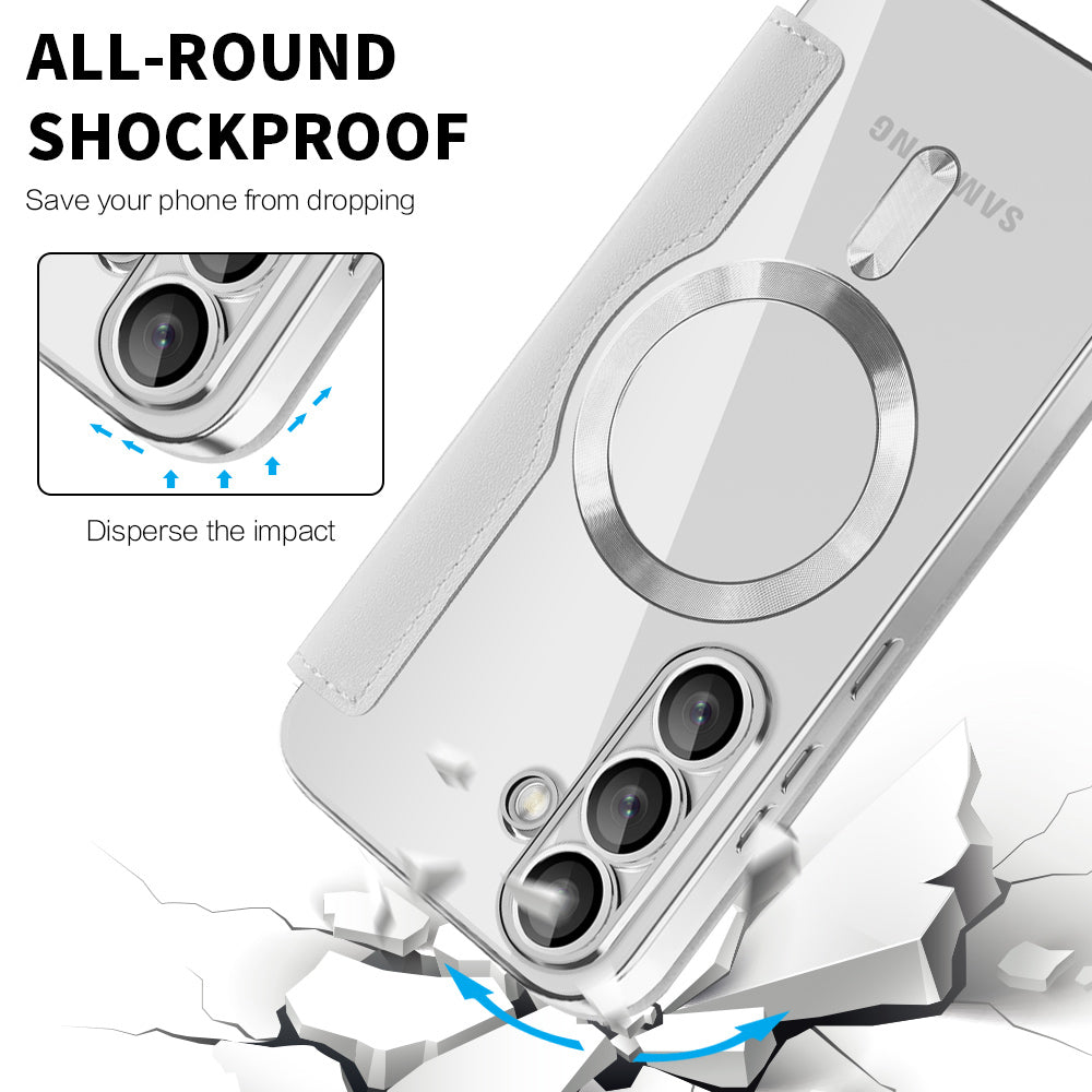 MagSafe-etui til Samsung Galaxy S25+ S936, Techsuit, SmartMag Book, Grå