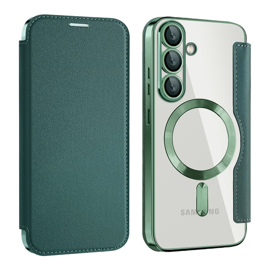 MagSafe-etui til Samsung Galaxy S25+ S936, Techsuit, SmartMag Book, Grøn