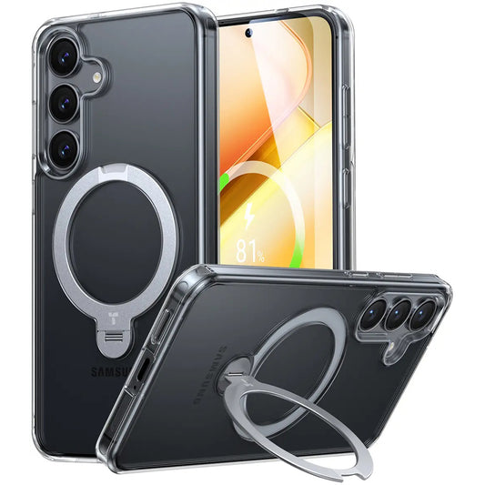 MagSafe cover til Samsung Galaxy S25+ S936, Torras, Ostand Spin, Gennemsigtig