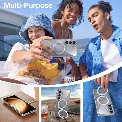 MagSafe cover til Samsung Galaxy S25+ S936, Torras, Ostand, Gennemsigtig