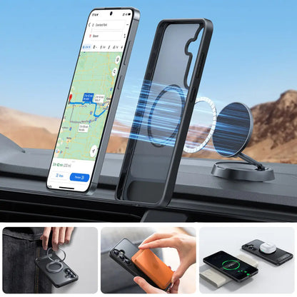 MagSafe-etui til Samsung Galaxy S25+ S936, Torras, Pstand, Sort