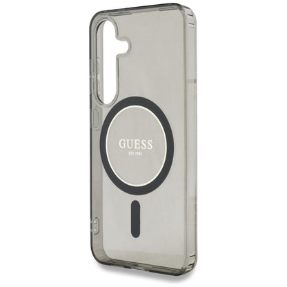 MagSafe cover til Samsung Galaxy S25 S931, Guess, IML Glitter Circle, Sort