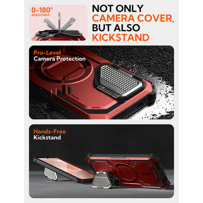 MagSafe Case for Samsung Galaxy S25 S931, i-Blason, ArmorBox, Red