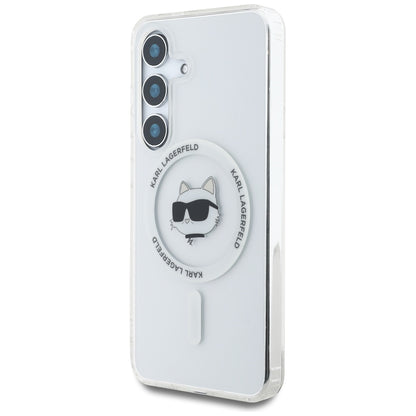 MagSafe cover til Samsung Galaxy S25 S931, Karl Lagerfeld, IML Choupette's Head, Hvid